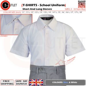 Boys T-shirt short-sleeves school uniform: White