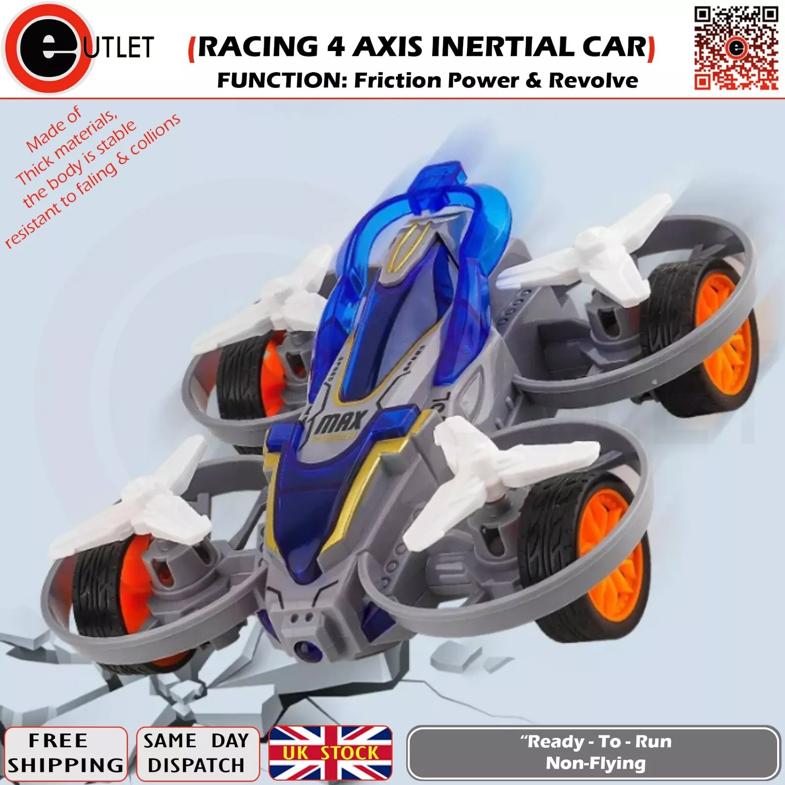 Inertia car linkage rotating wings vehicale friction racing car space series cars