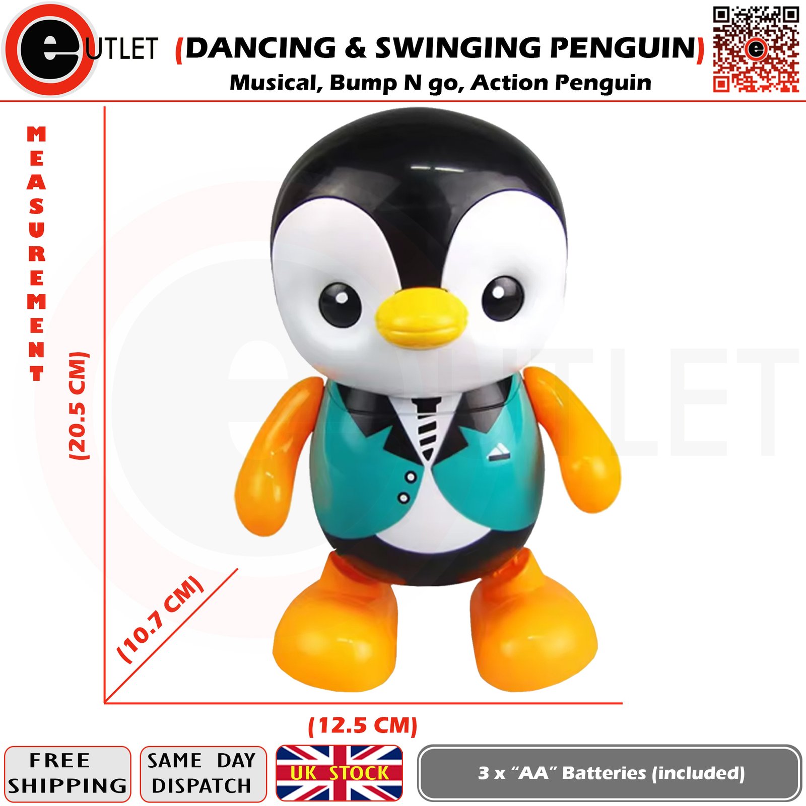 Dancing penguin swinging penguin light music dance happy toy