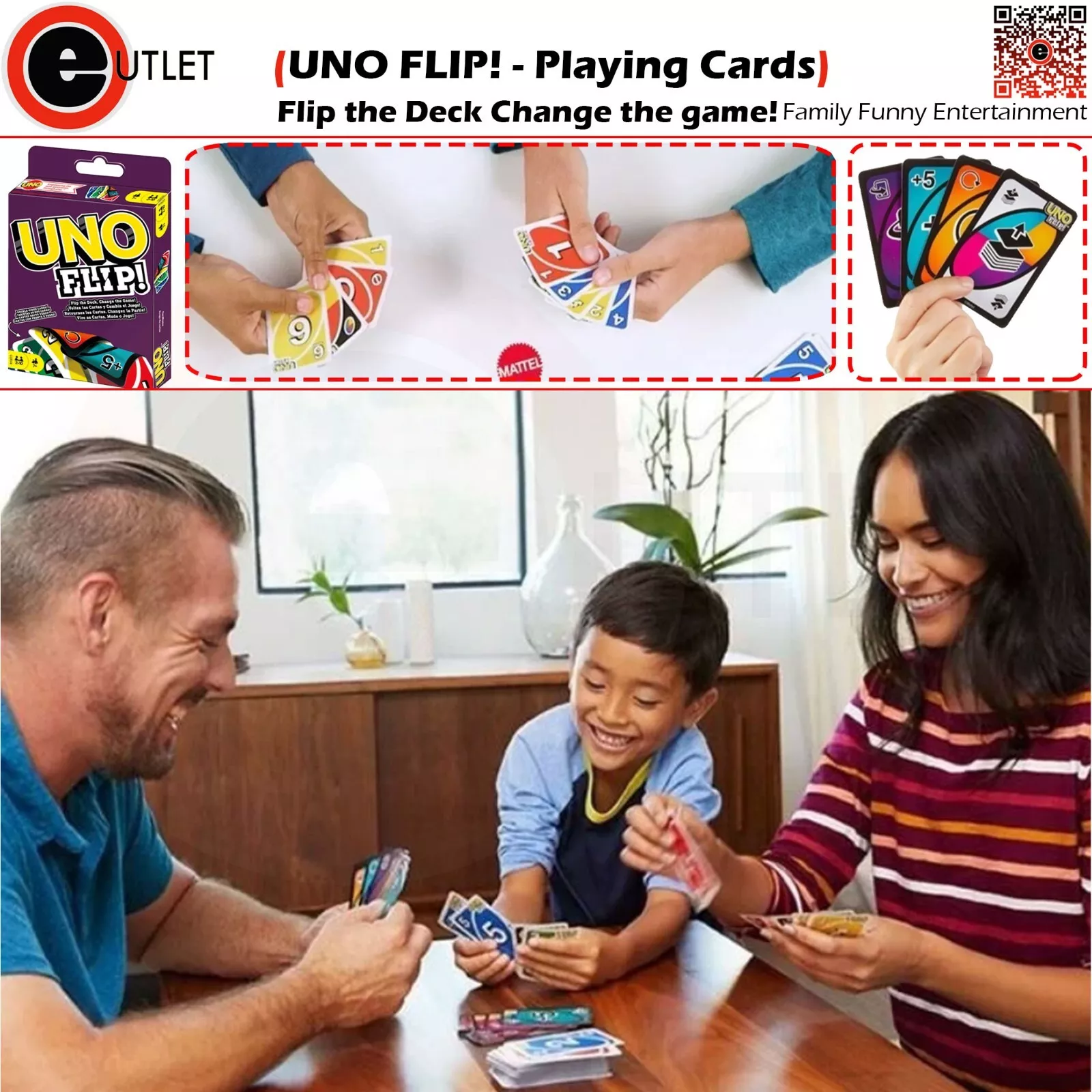 UNO flip card game reversal double-sided cards family party entertainment