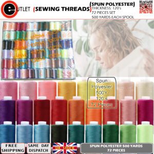 72 Pieces Sewing Thread Set - 500Yards spool